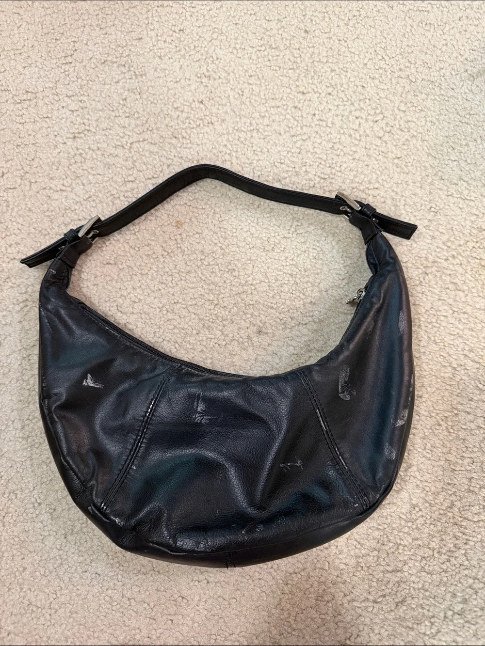 Def Leppard Black & Red Union Jack Crescent Shoulder Bag